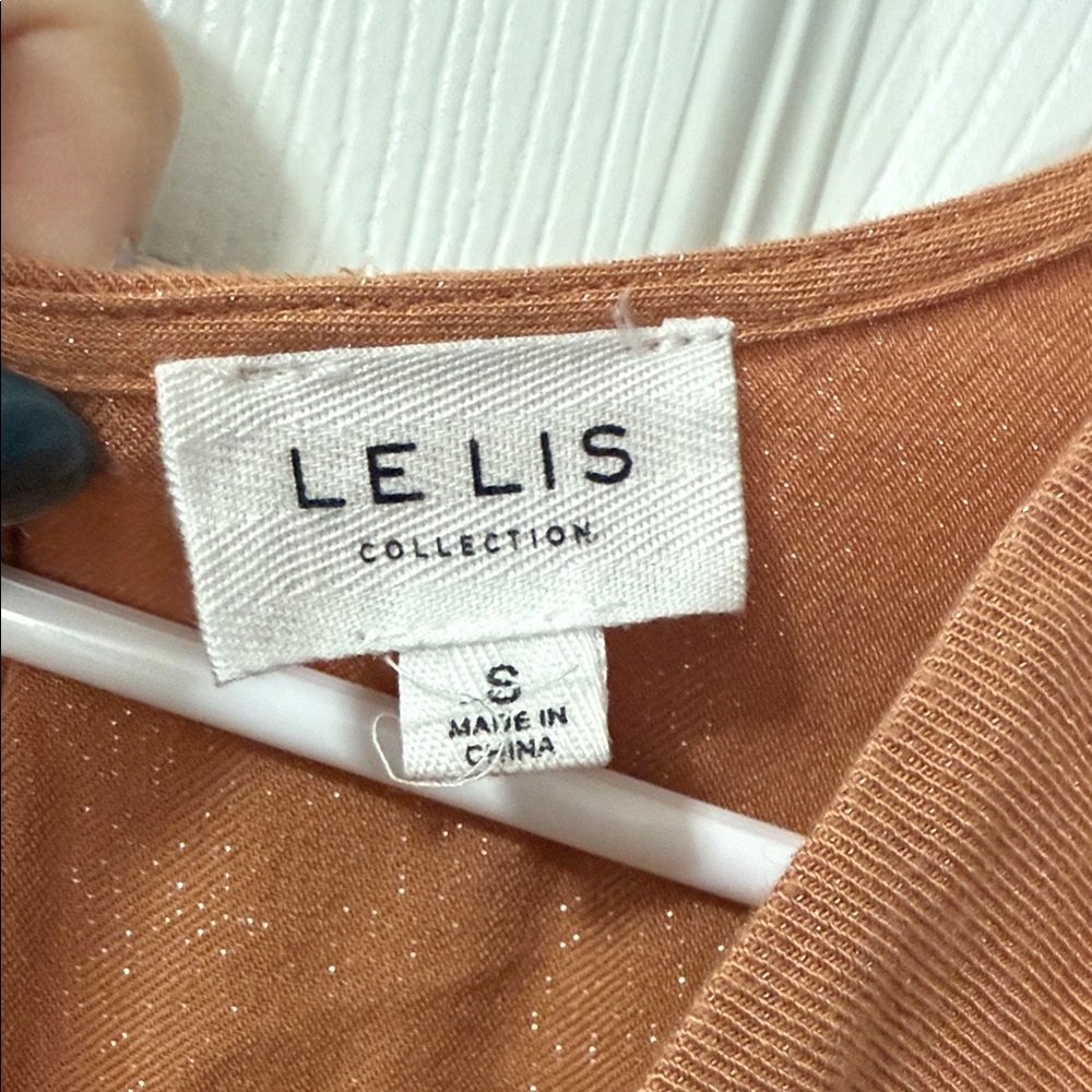 Le Lis shimmery Terracotta Long Sleeve Romper - Picture 2 of 8